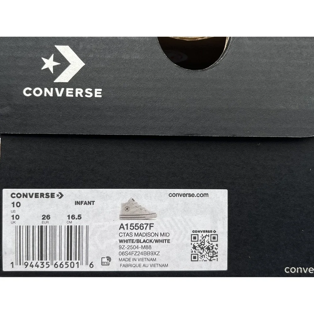 Converse Chuck‎ Taylor Madison Toddler Boys Girls Casual Slip-on Shoes 10 White